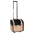 Brown Wheeled Travel Pet Carrier Q61010