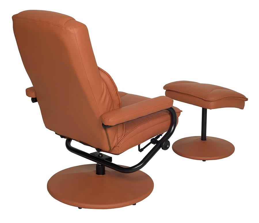 Black Swivel Recliner and Ottoman R9081