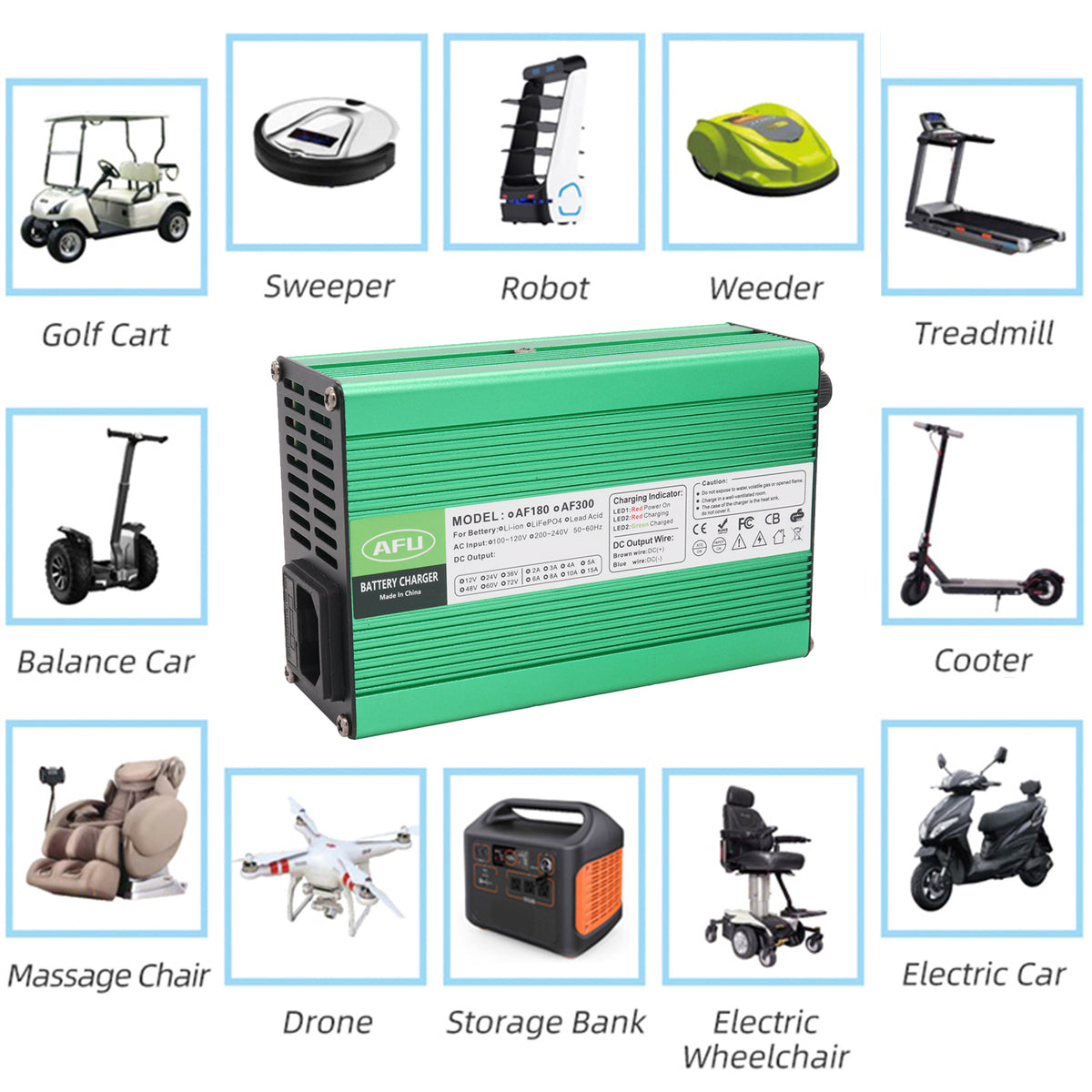 54.6V 4A Smart Lithium Battery Charger For 13S 48V Lipo Li-ion Battery With Cooling Fan G8669