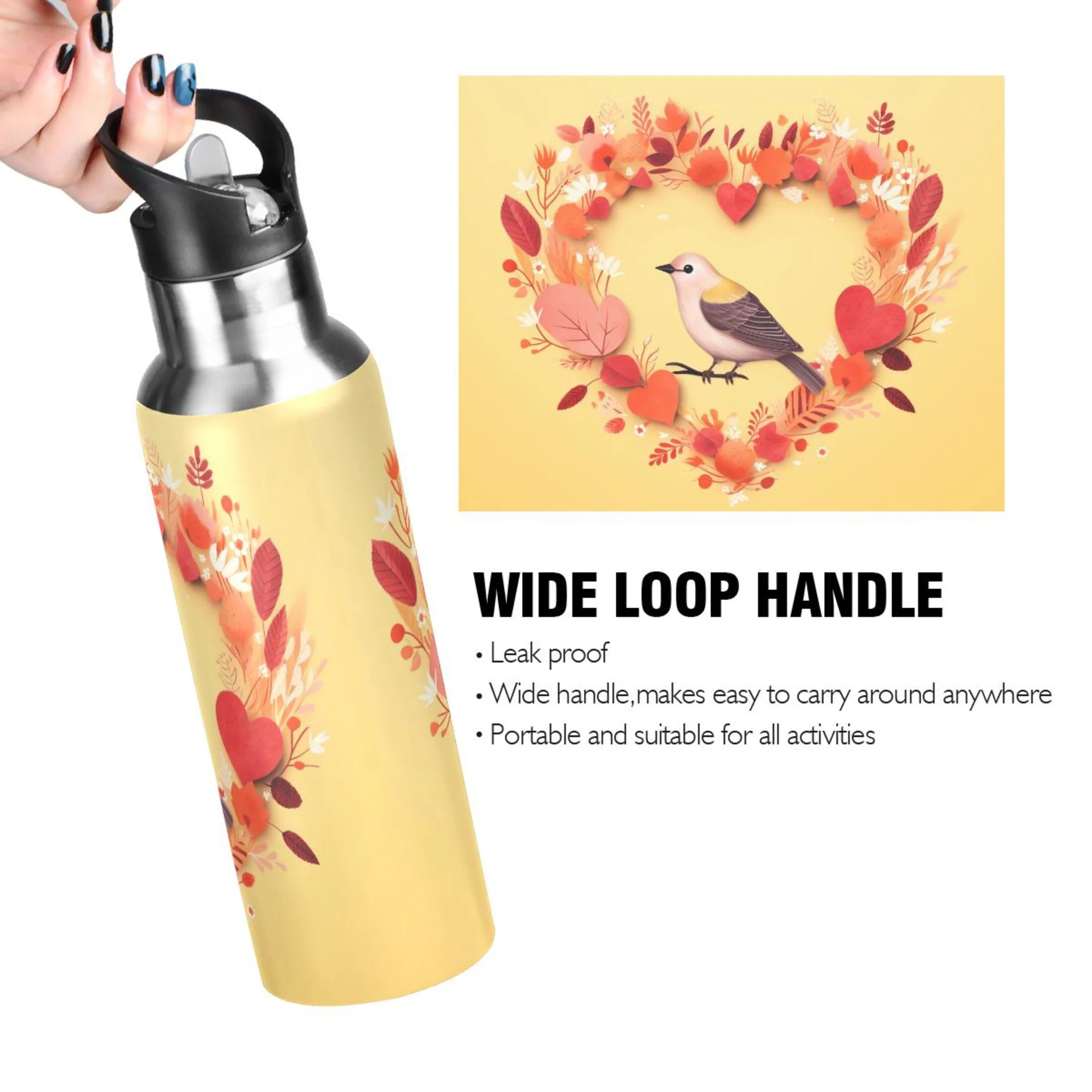 Insulated Stainless Steel Water Bottle with Straw Lid, 20 oz K251408