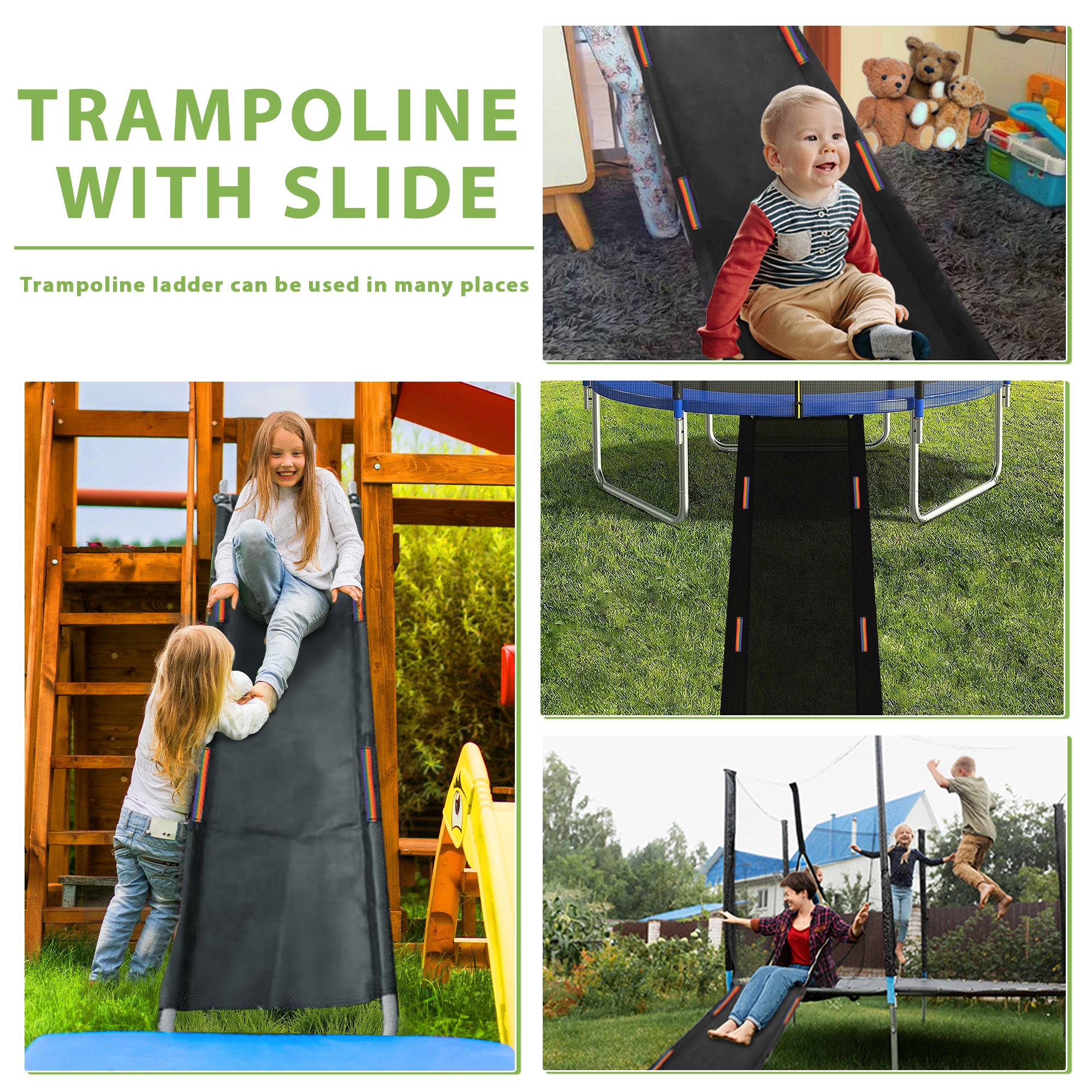 Trampoline Slide with Handles and Ladder Kit for Children X83893