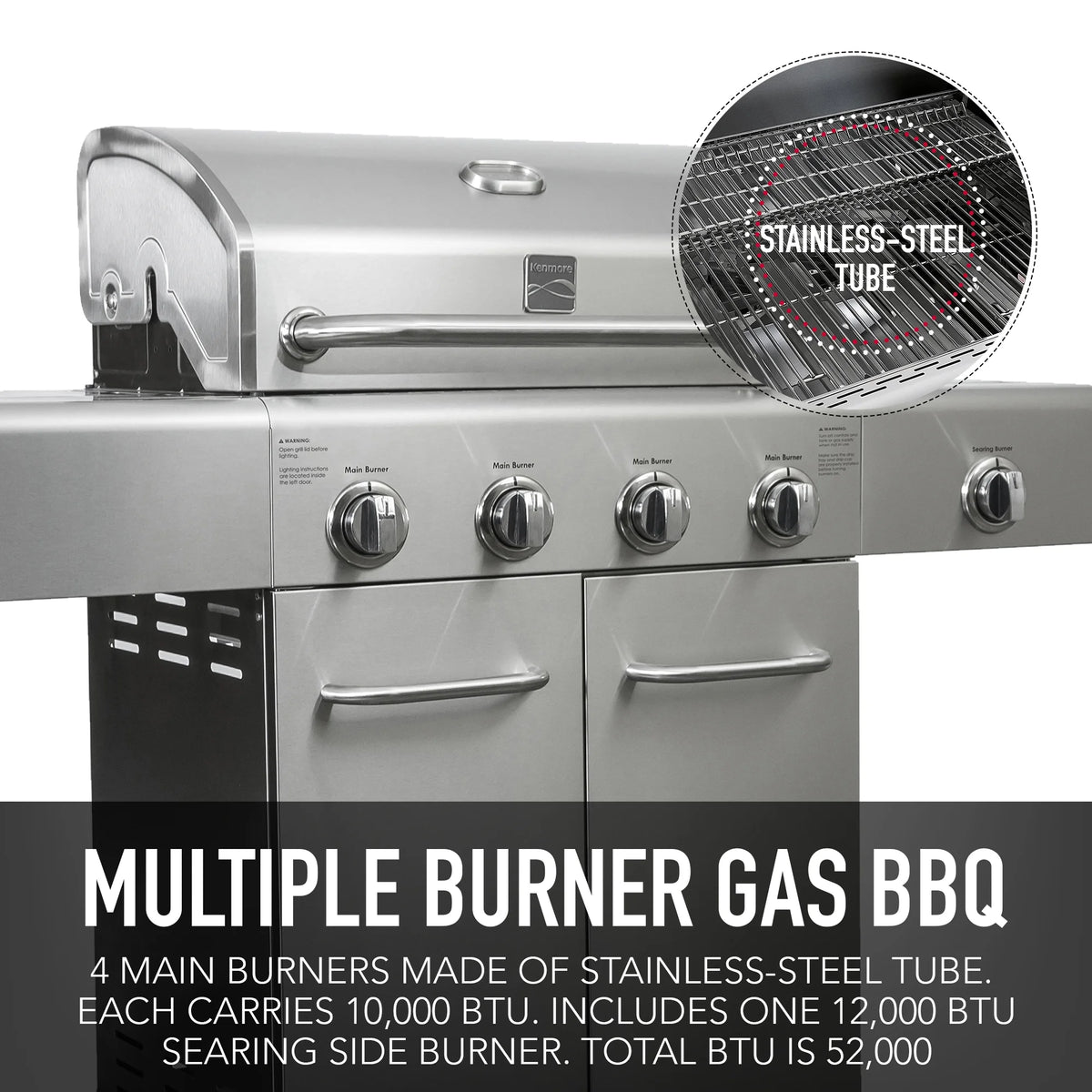 4 Burner Stainless Steel Propane Gas BBQ Grill with Side Burner Z649