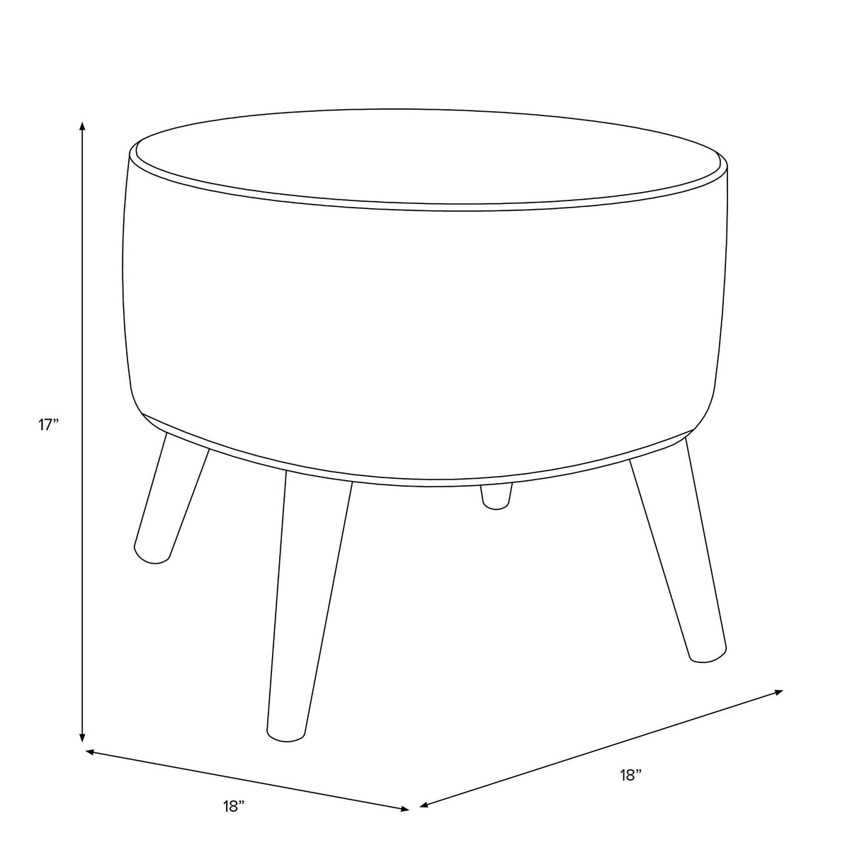 Round Cone Leg Ottoman Pink L1809