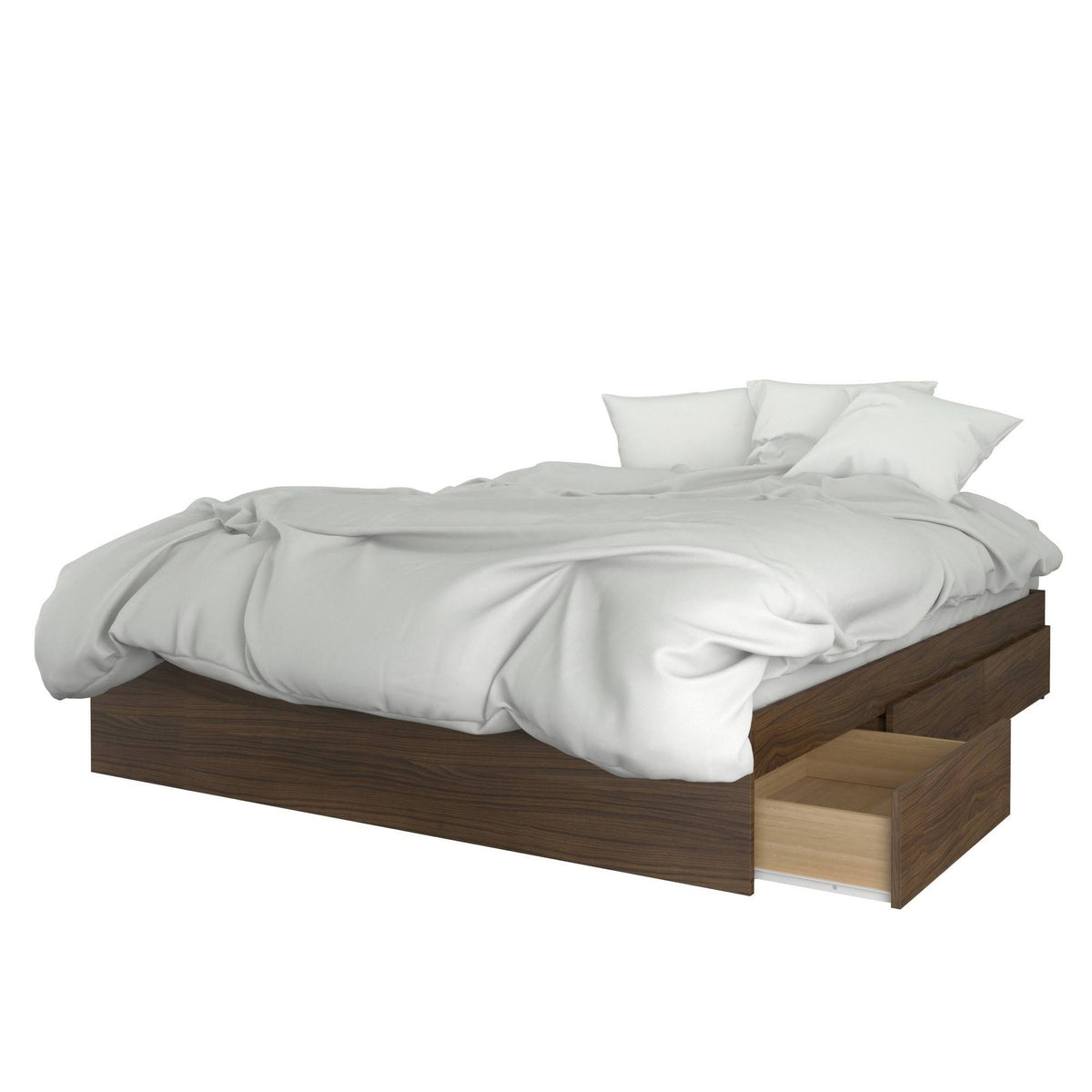 4 Piece Queen Size Bedroom Set Walnut White M811412