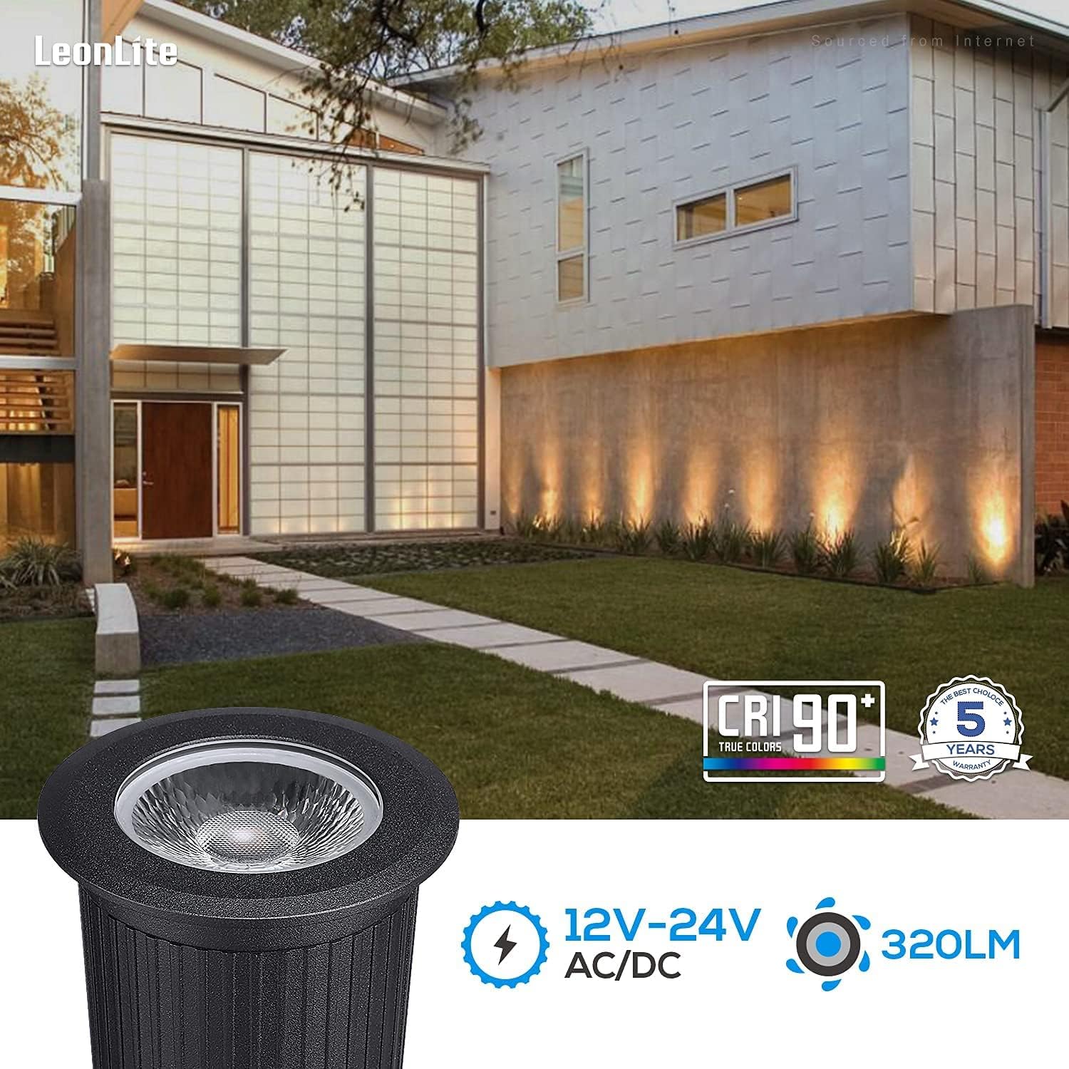 Pack of 6 7W 12V LED Aluminum In-Ground Well Light J870588