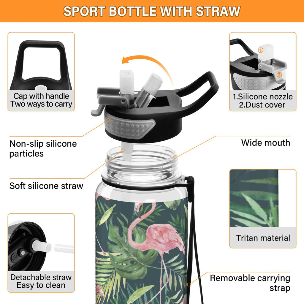 32oz Tritan Leakproof Clear Water Bottle with Straw F7592