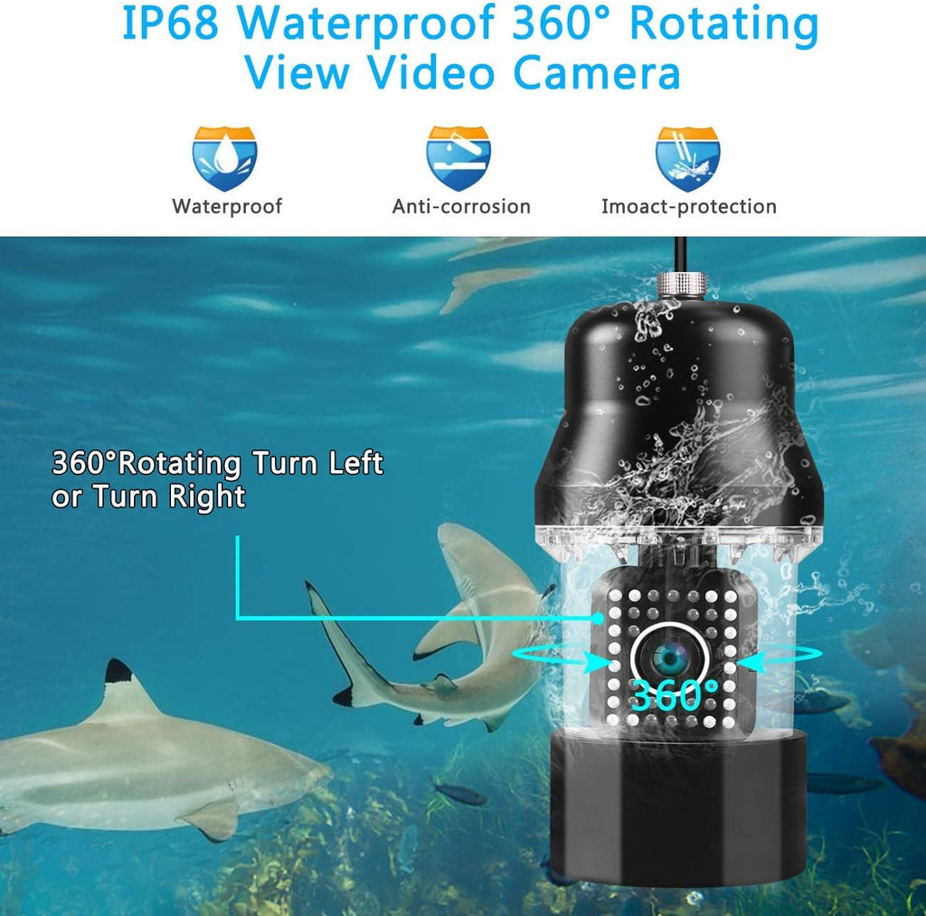 9 inch 720P HD LCD Monitor Underwater Ice Fishing Camera with 38 LEDs W6093