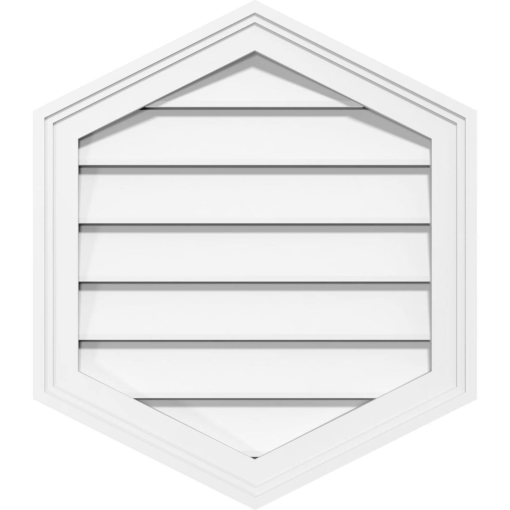 24x22W x 40x22H Vertical Peaked Surface Mount PVC Gable Vent 12/12 Pitch E799
