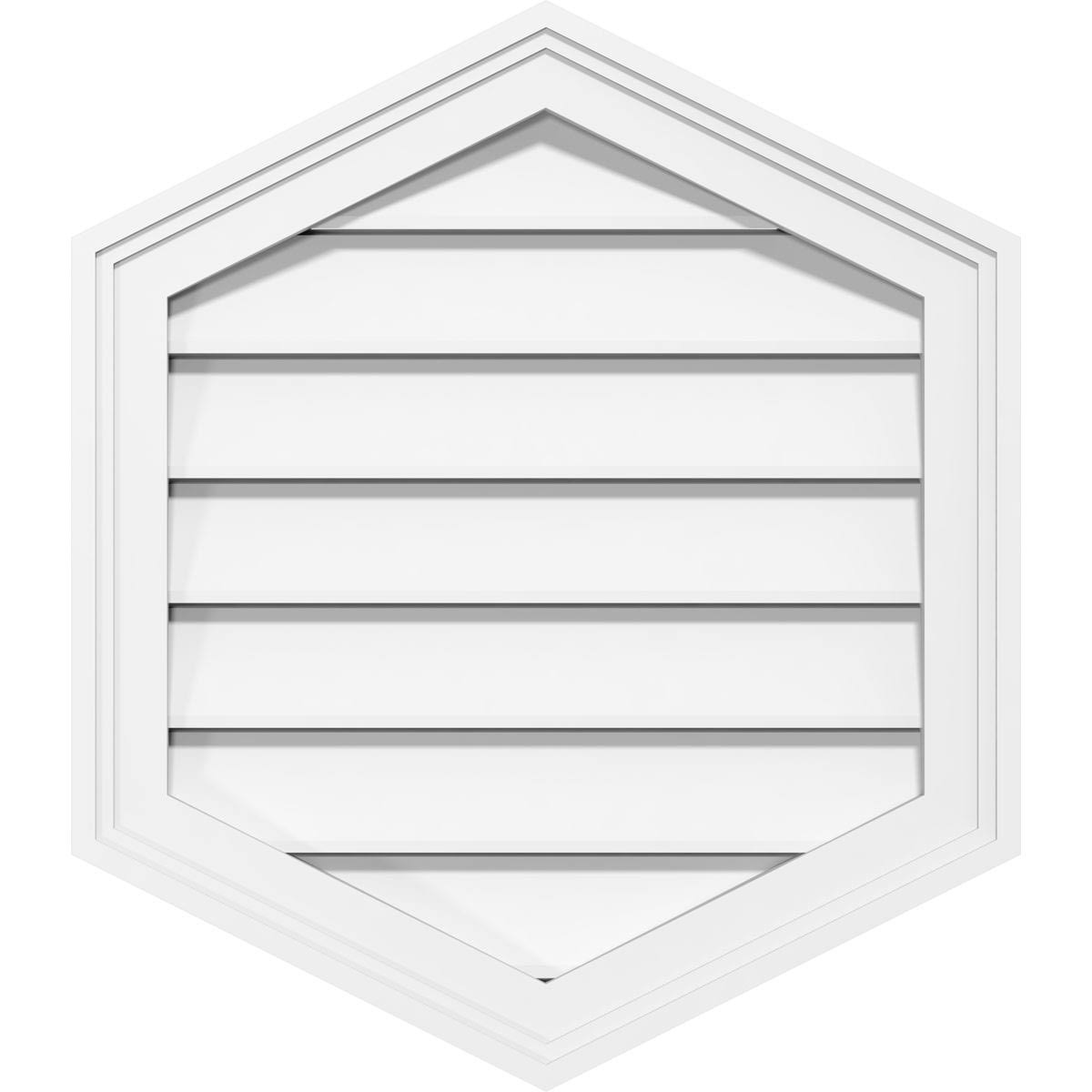 24x22W x 40x22H Vertical Peaked Surface Mount PVC Gable Vent 12/12 Pitch E799