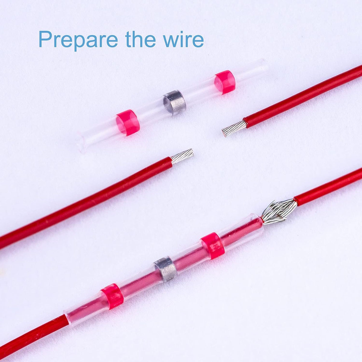 300 pcs Solder Seal Wire Connectors Kit, 26-10 AWG, Heat Shrink Butt Connectors H389