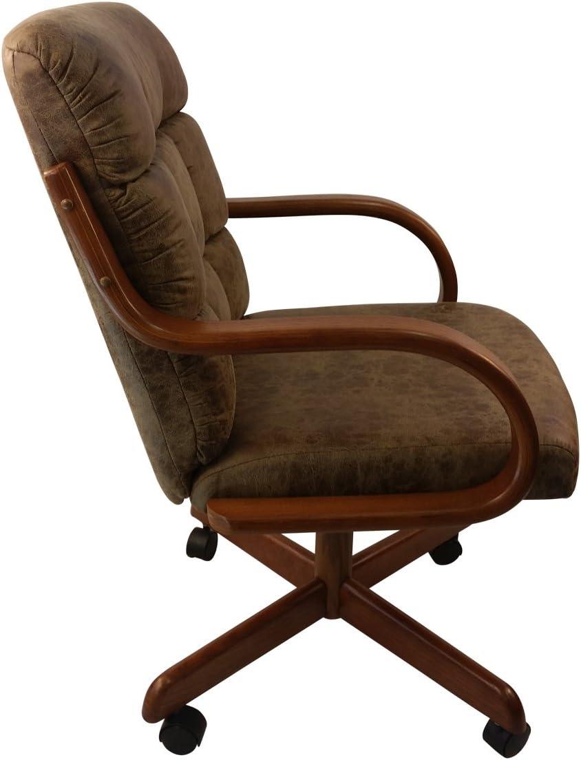 Rawhide Microsuede Swivel Tilt Caster Arm Chair Q573309