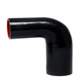 4 inch to 5 inch ID 4-Ply Reinforced Silicone 90 Degree Elbow Reducer Hose Black Z48792