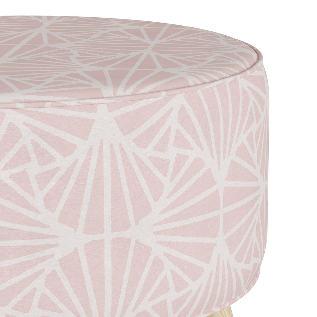 Round Cone Leg Ottoman Pink L1809