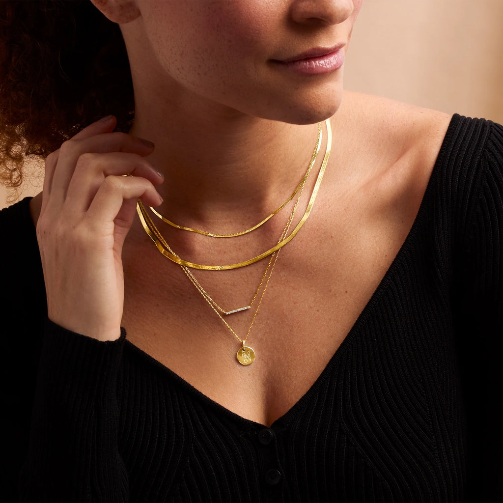 14kt Yellow Gold Herringbone Necklace W301552