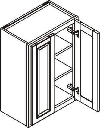 24 inch Wide 30 inch Tall 14 inch Deep Kitchen Cabinet Snow White Inset Shaker Double Door Unassembled F95629