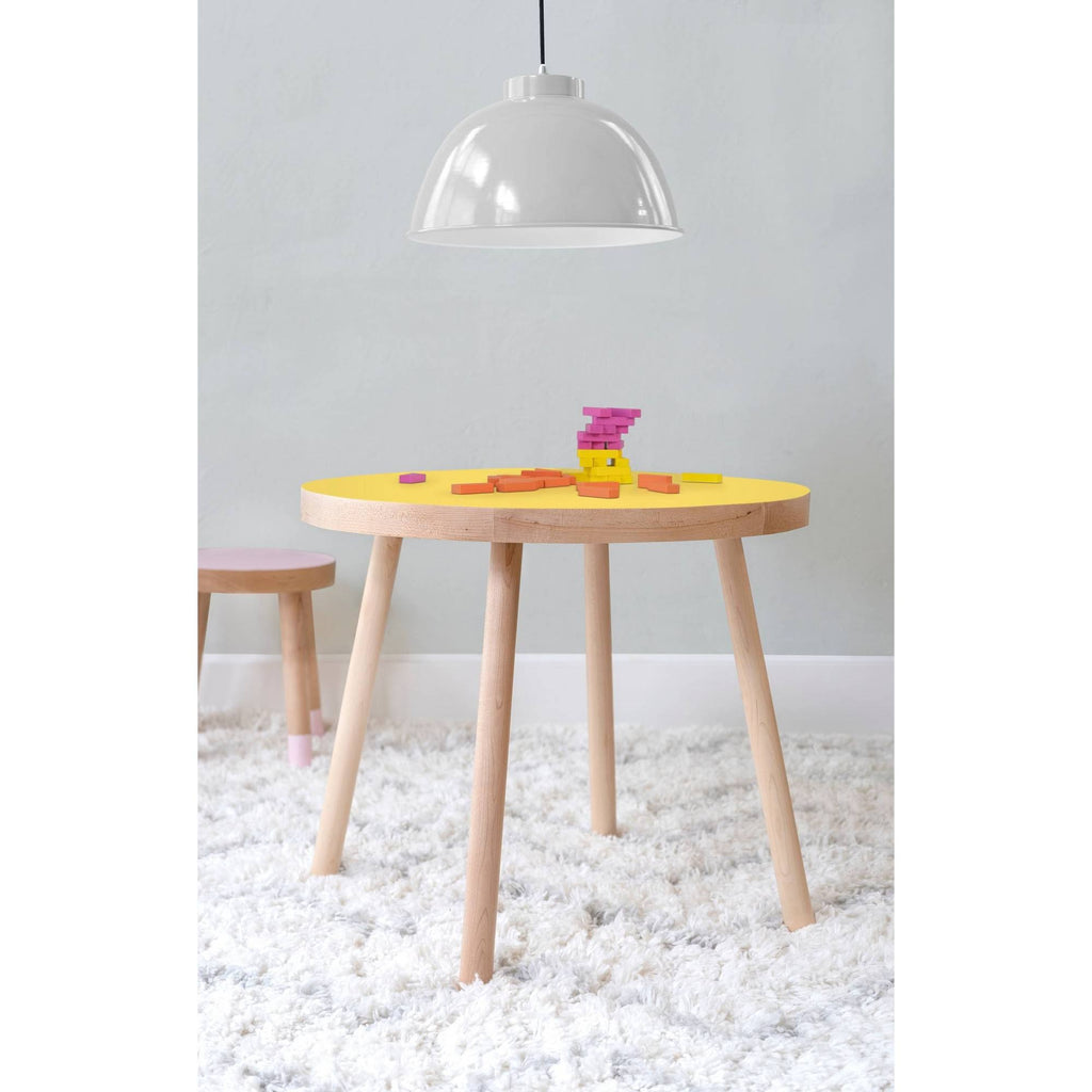 Round Kids Table Maple/Yellow 23.5x22 R38272