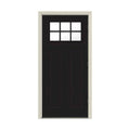 Black Painted Steel Prehung Front Door with Brickmould E40047