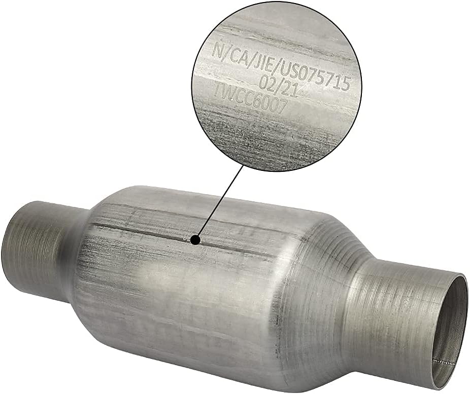 2.25" Inlet/Outlet Universal Catalytic Converter, High Flow Exhaust Pipe, Pack of 2 E461289