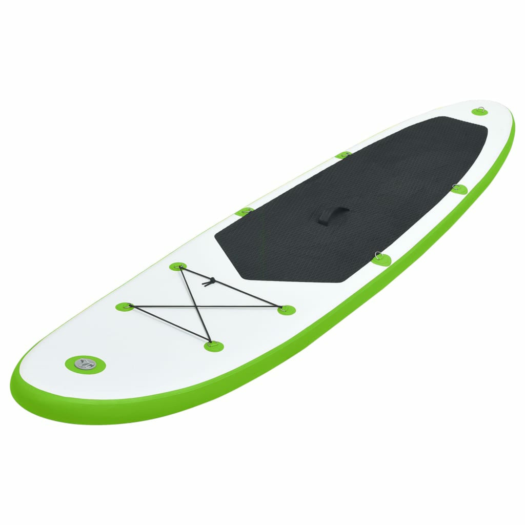 Green and White Inflatable Paddle Board Set N386937