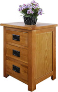 Oak Nightstand with Drawer, 3 Drawers Cabinet Board Nightstands Z824