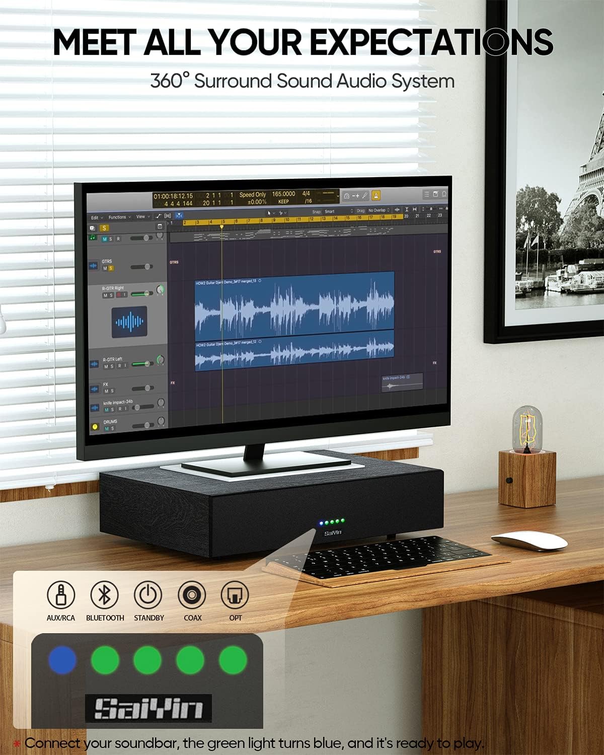 2.1 CH Sound Bar with Built-in Subwoofer and Bluetooth W9063