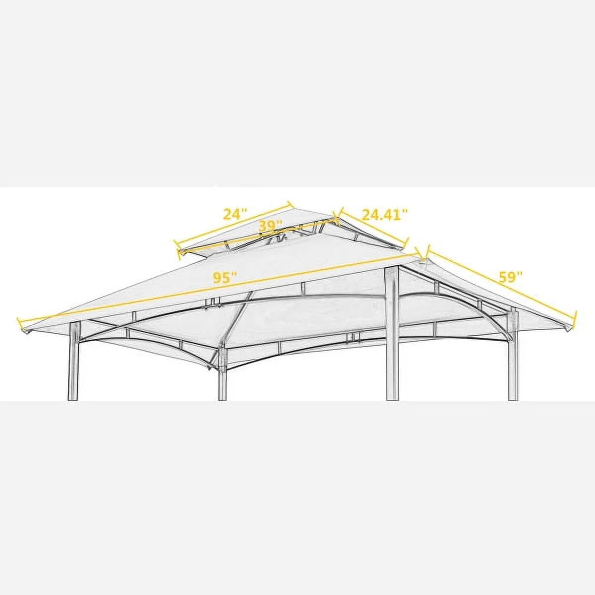 Burgundy Double Tiered Grill Gazebo Replacement Canopy R808381