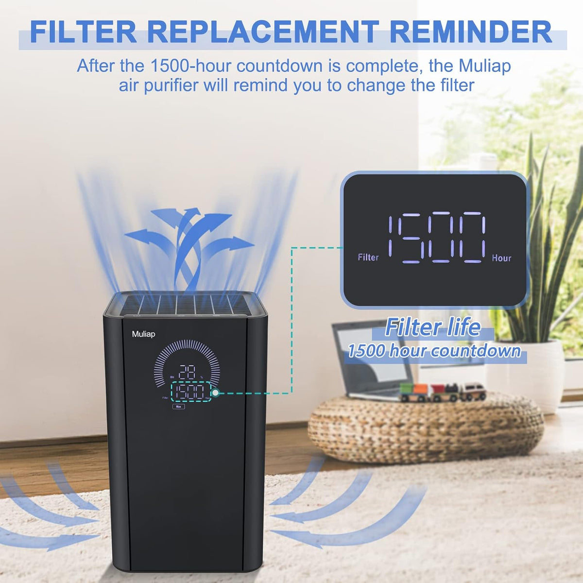 Black H13 True HEPA Air Purifier A4456