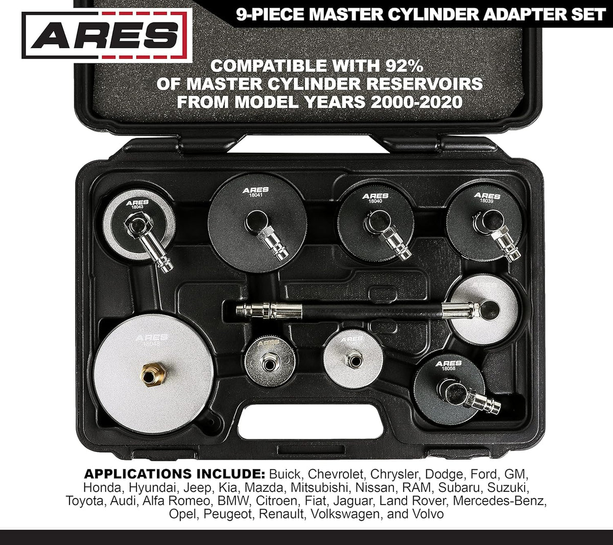 9-Piece Master Cylinder Adapter Set for Brake Fluid Bleeding D968637