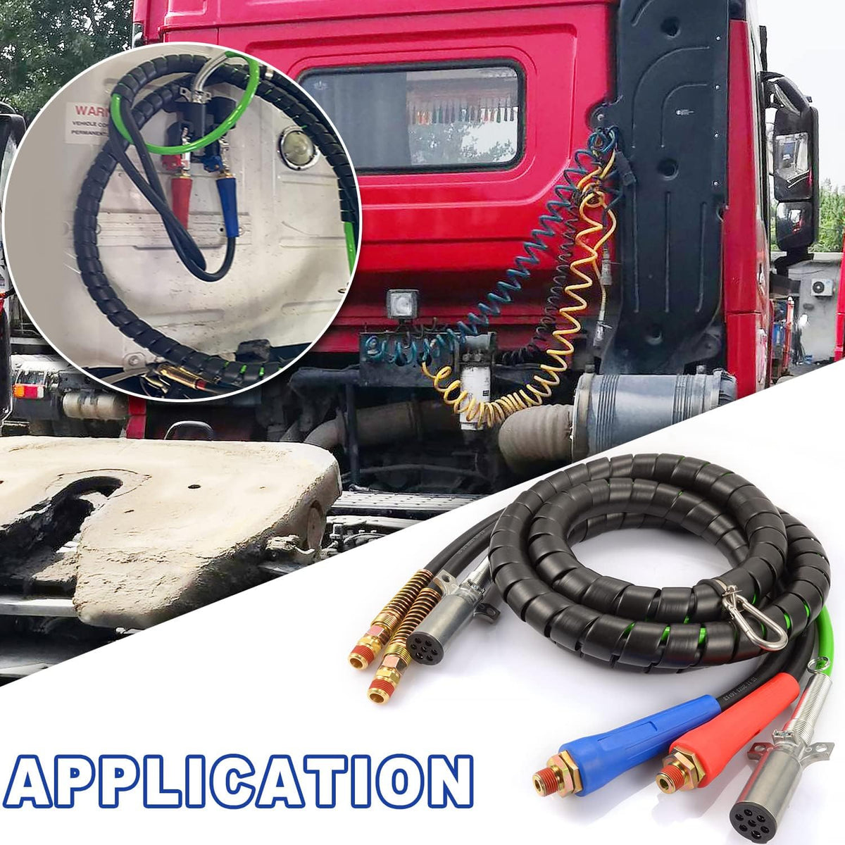 12ft 3 in 1 ABS Semi Air Hose Assemblies for Semi Truck I23328