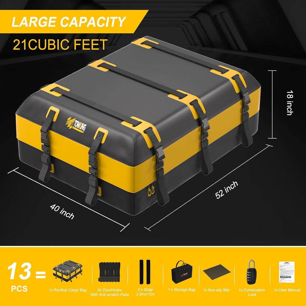 Yellow Waterproof Car Rooftop Cargo Carrier I559