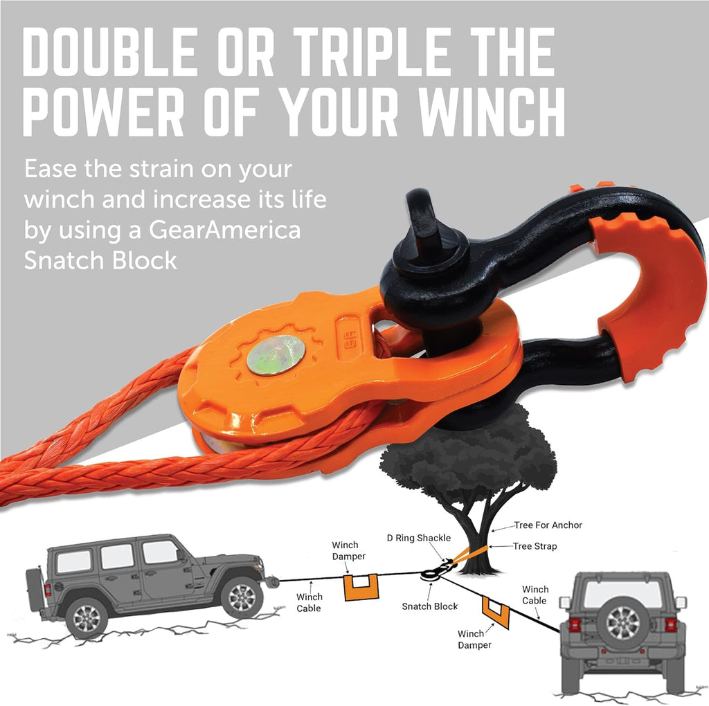 Snatch Block Winch Pulley, 12,000 lbs Working Load Limit, Pack of 2 R8378