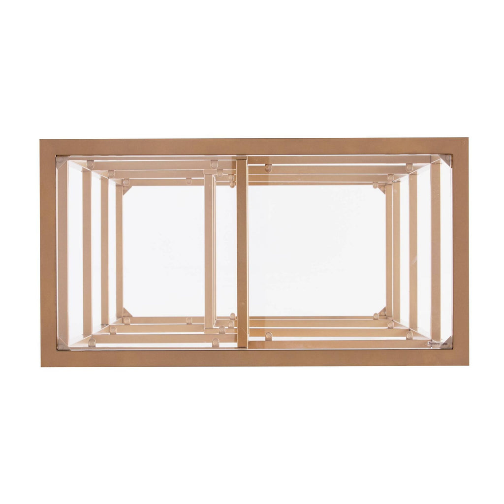 Gold Metal Glass Etagere Bookcase E923