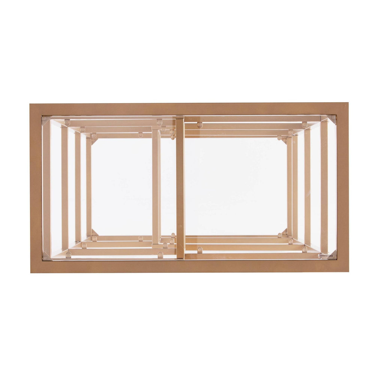 Gold Metal Glass Etagere Bookcase E923