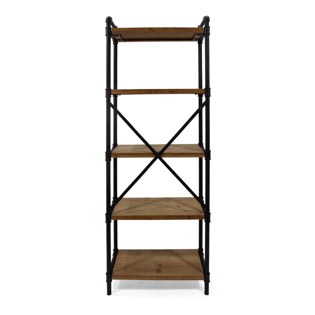 Industrial Iron Five Shelf Bookcase X965425