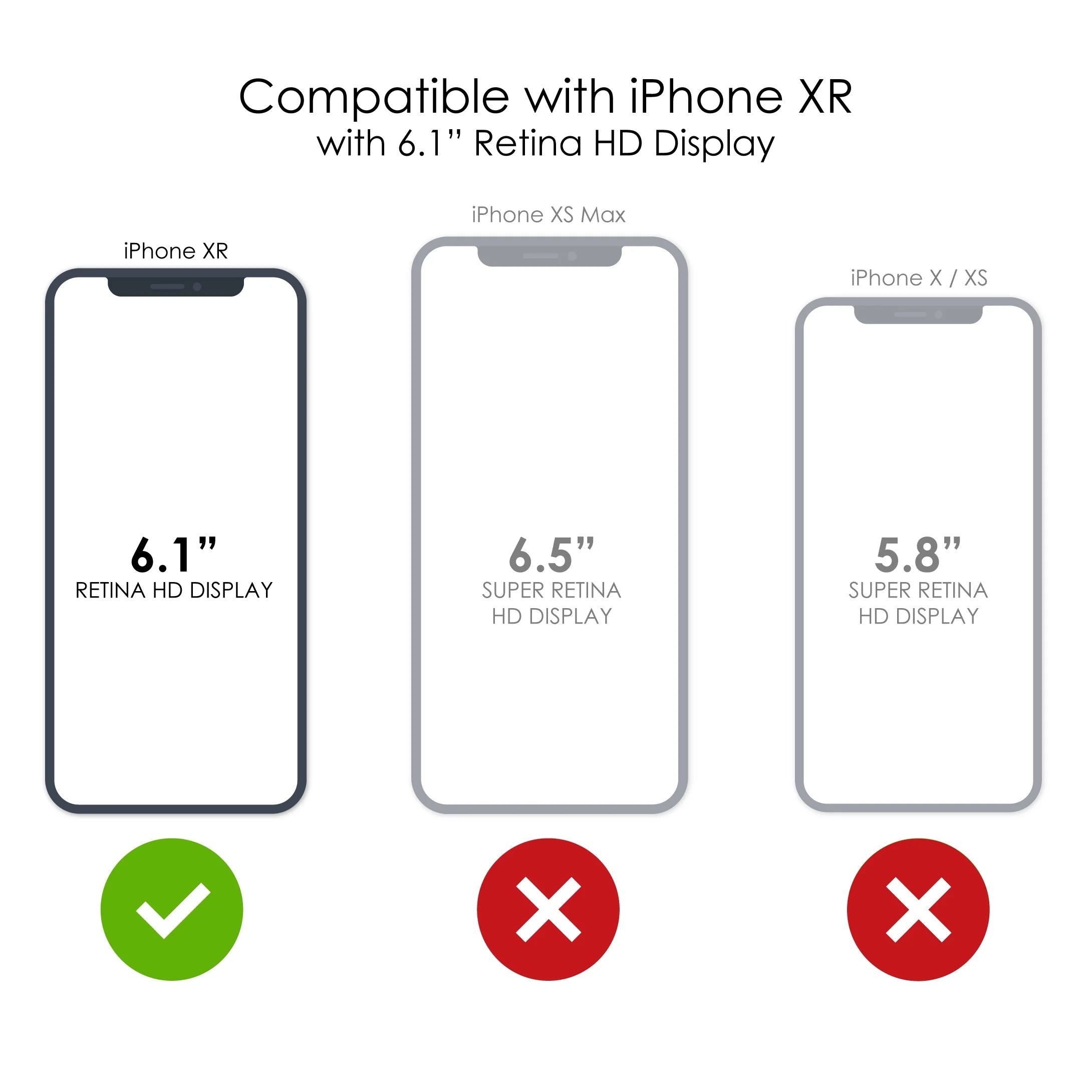 Clear Shockproof Hybrid Case for iPhone XR with TPU Bumper Acrylic Back Tempered Glass Screen Protector W484