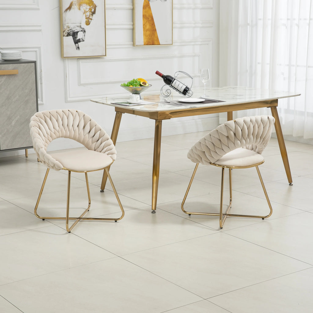 Velvet Accent Chairs Set of 2 with Gold Legs T29865