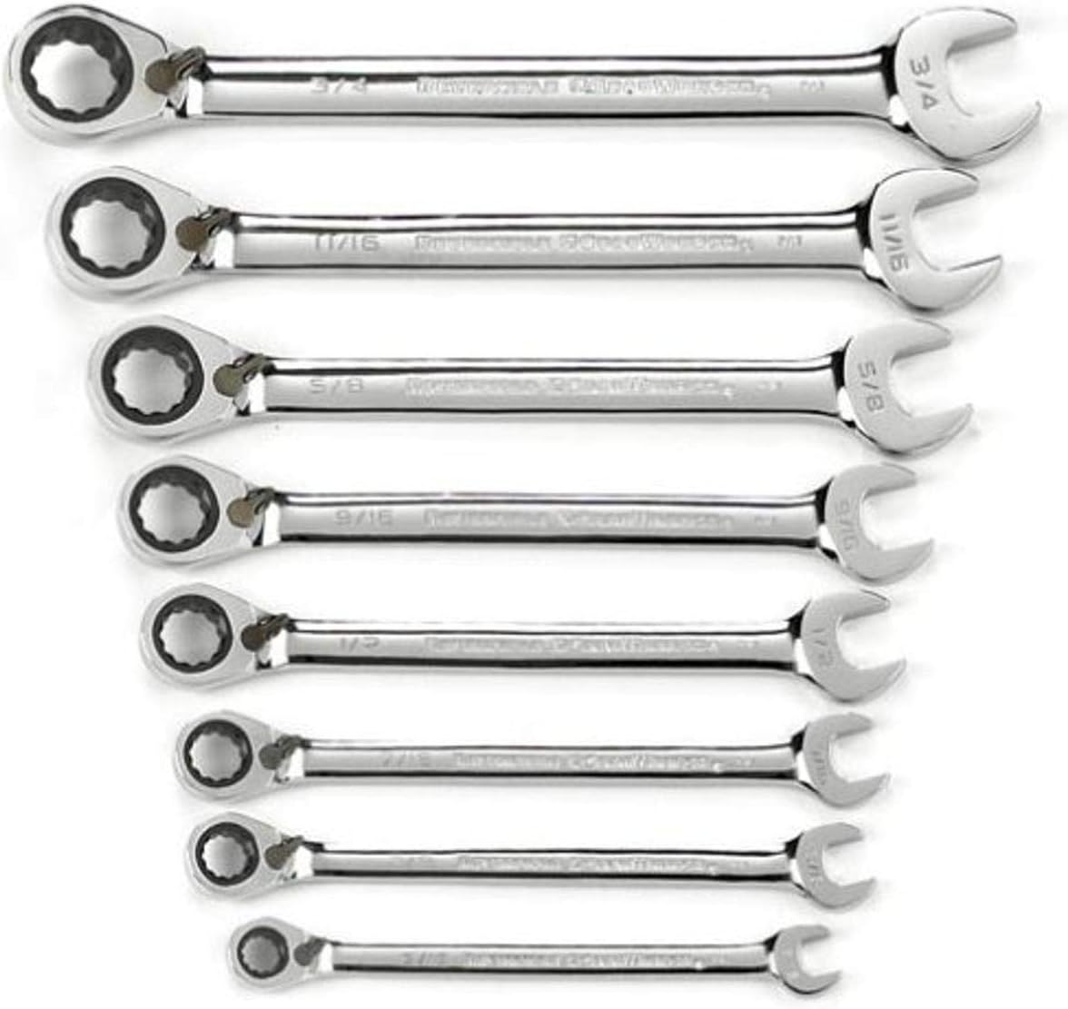 16 Pc. Reversible Ratcheting Combination Wrench Set with Tool Roll, Metric N6997