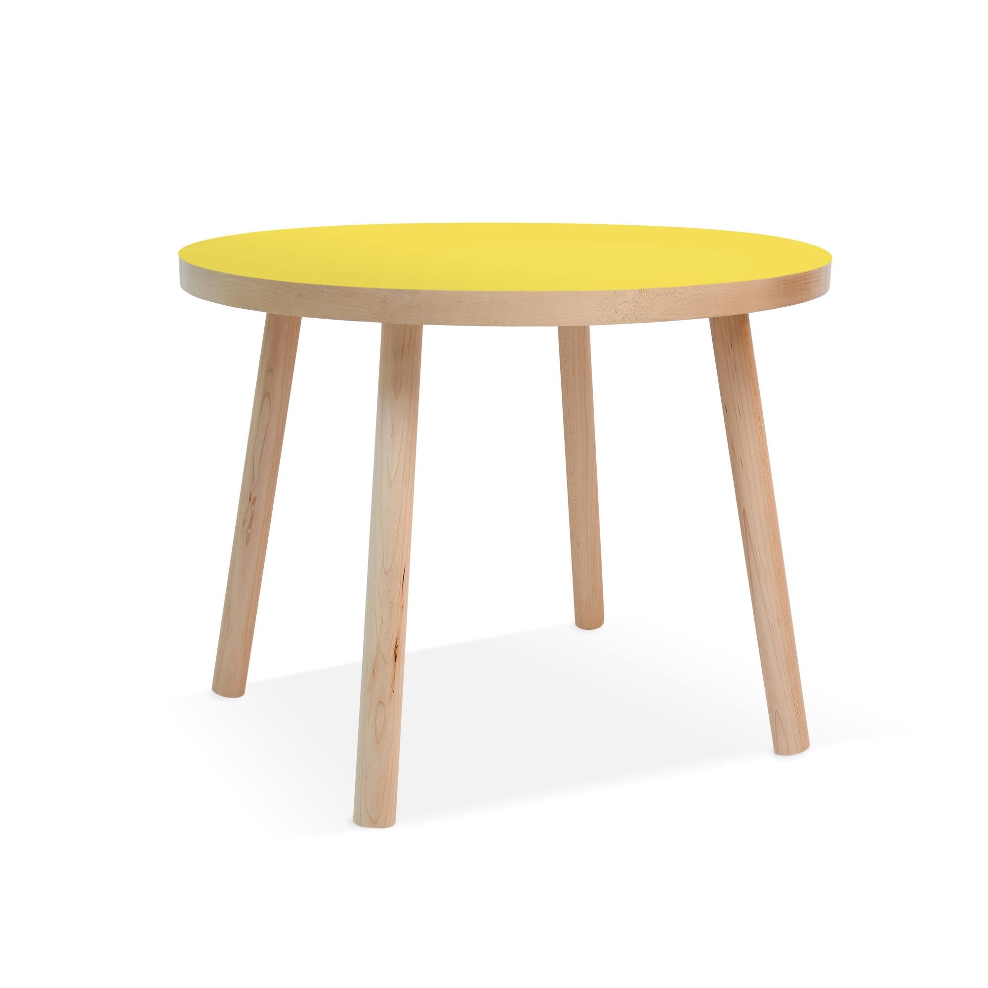 Round Kids Table Maple/Yellow 23.5x22 R38272