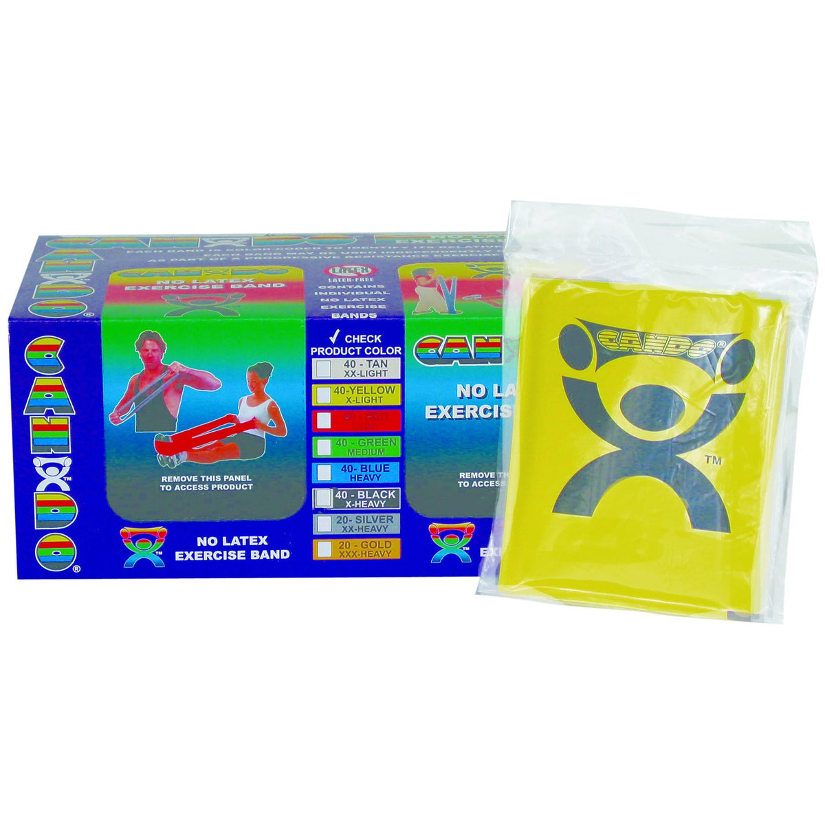 Latex Free Exercise Band Box of 40 4 ft 5-Piece Set P916