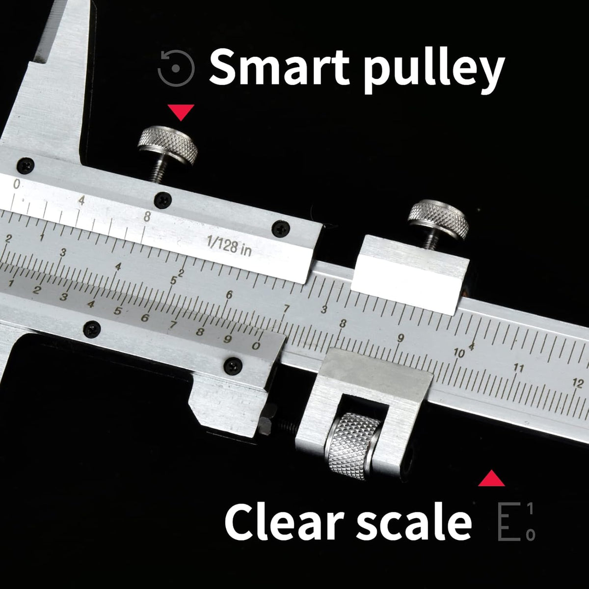High-Precision All-Metal Vernier Caliper, Inch/Metric, 0-12"/0-300mm, Pack of 2 E27355