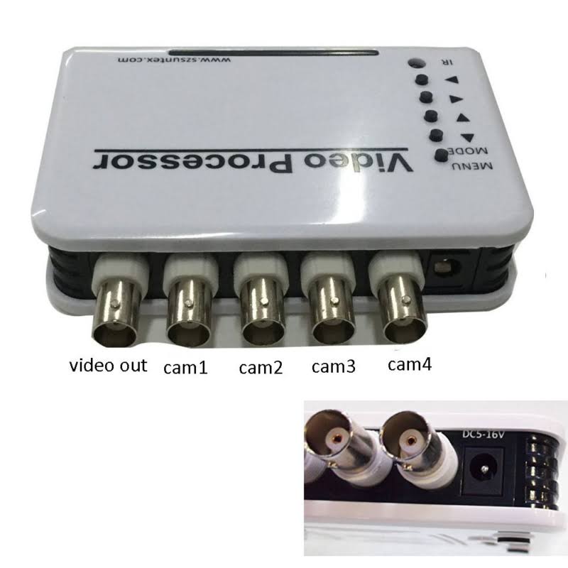 4 Channel CCTV Video Quad Splitter Processor System Kit Switcher O6432