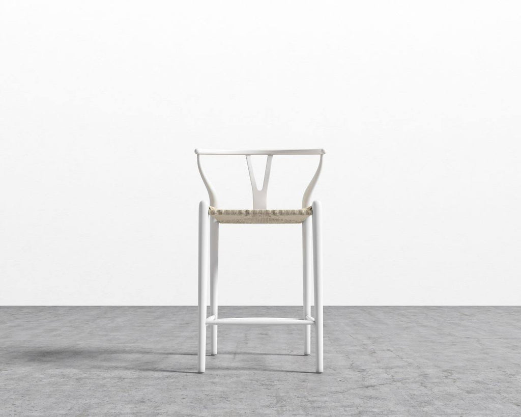 White Lacquer Wood Bar Stool L6700