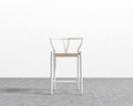 White Lacquer Wood Bar Stool L6700