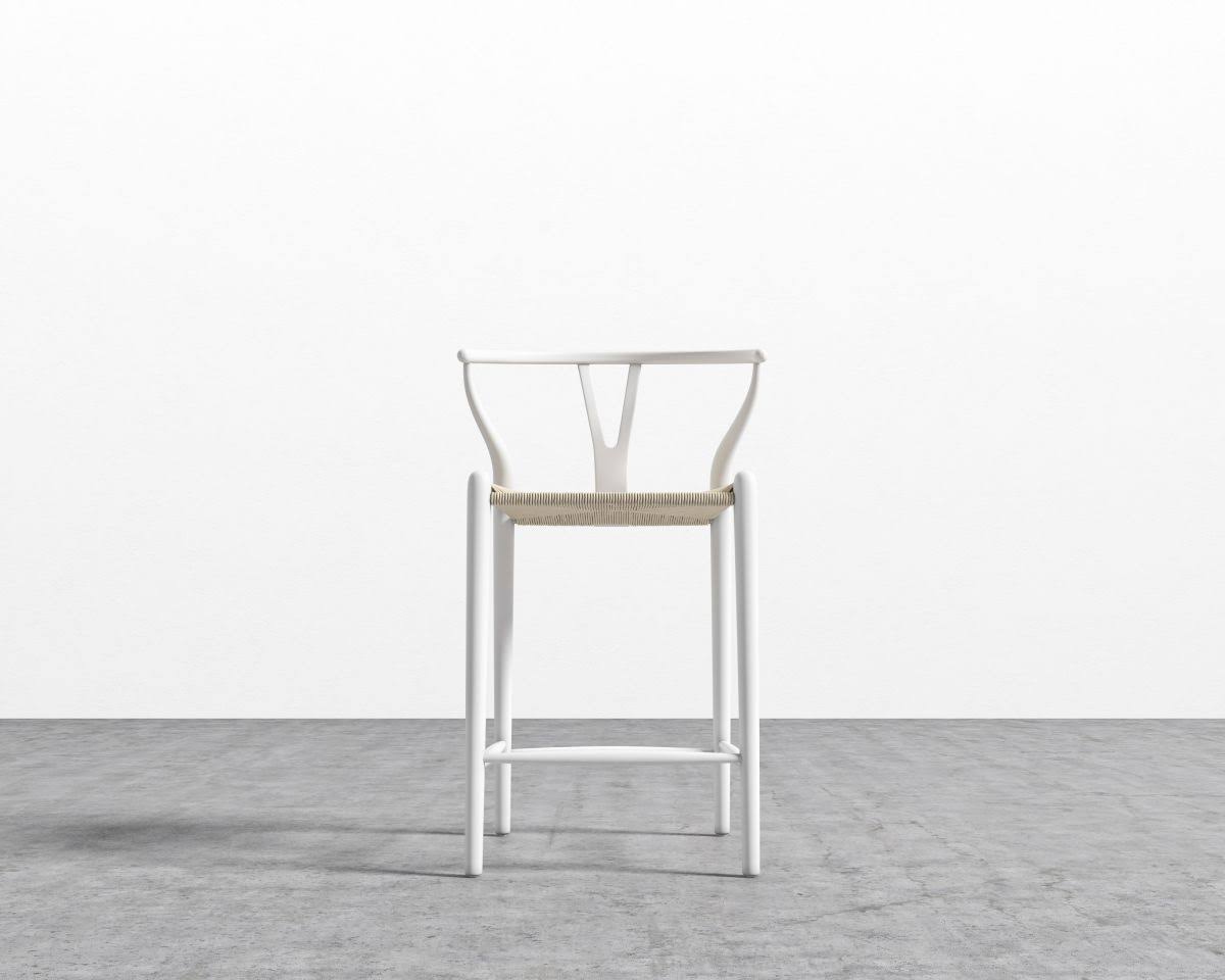 White Lacquer Wood Bar Stool L6700