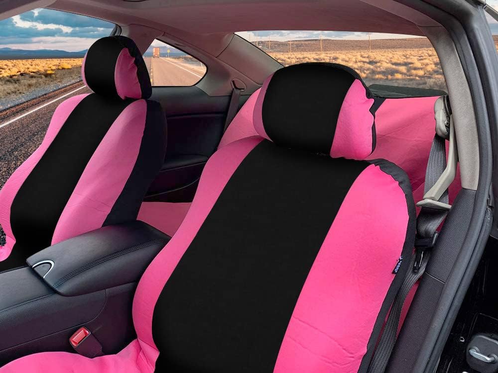Pink Black 9pc Seat Covers E513