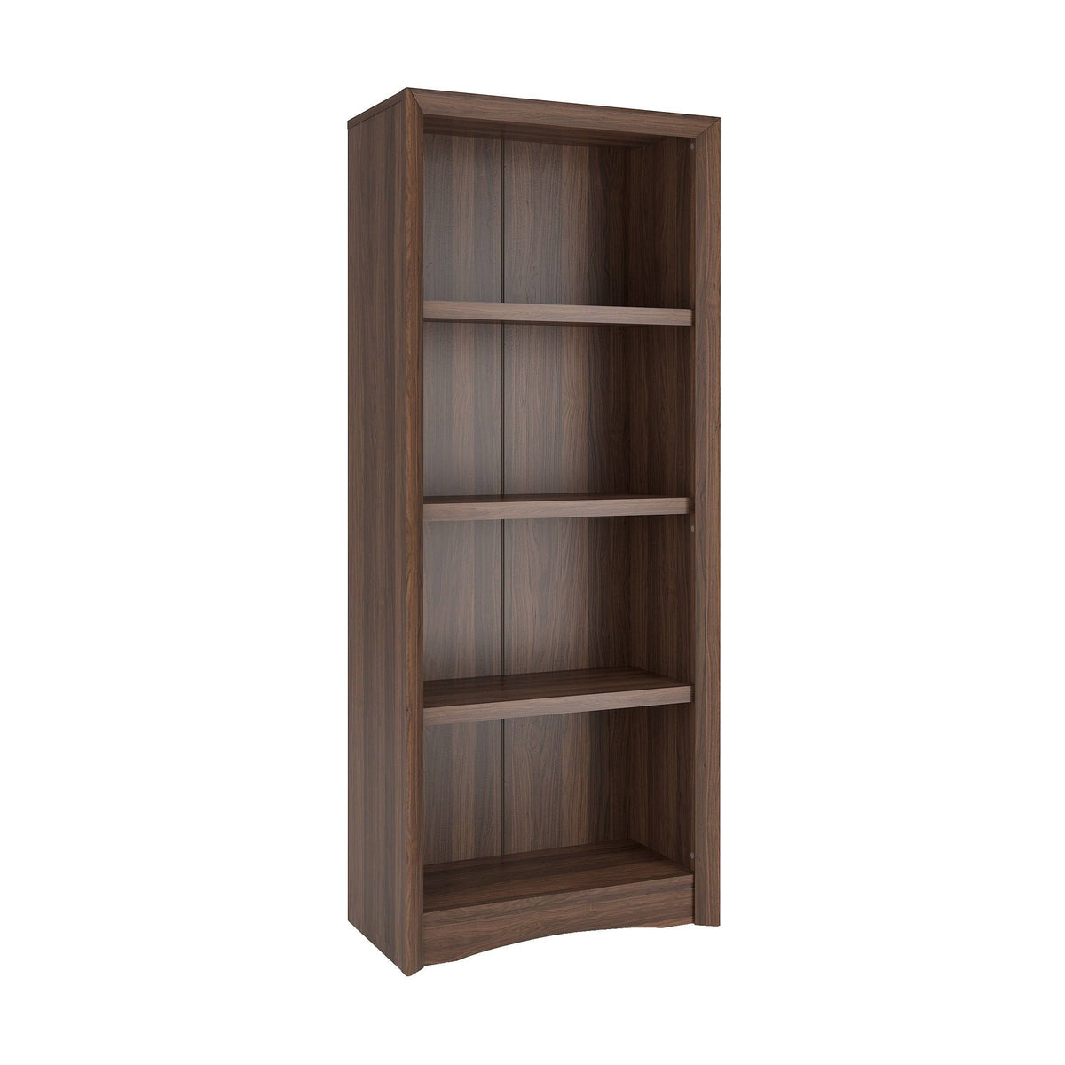 Brown Tall Adjustable Bookcase with Faux Woodgrain Finish I418