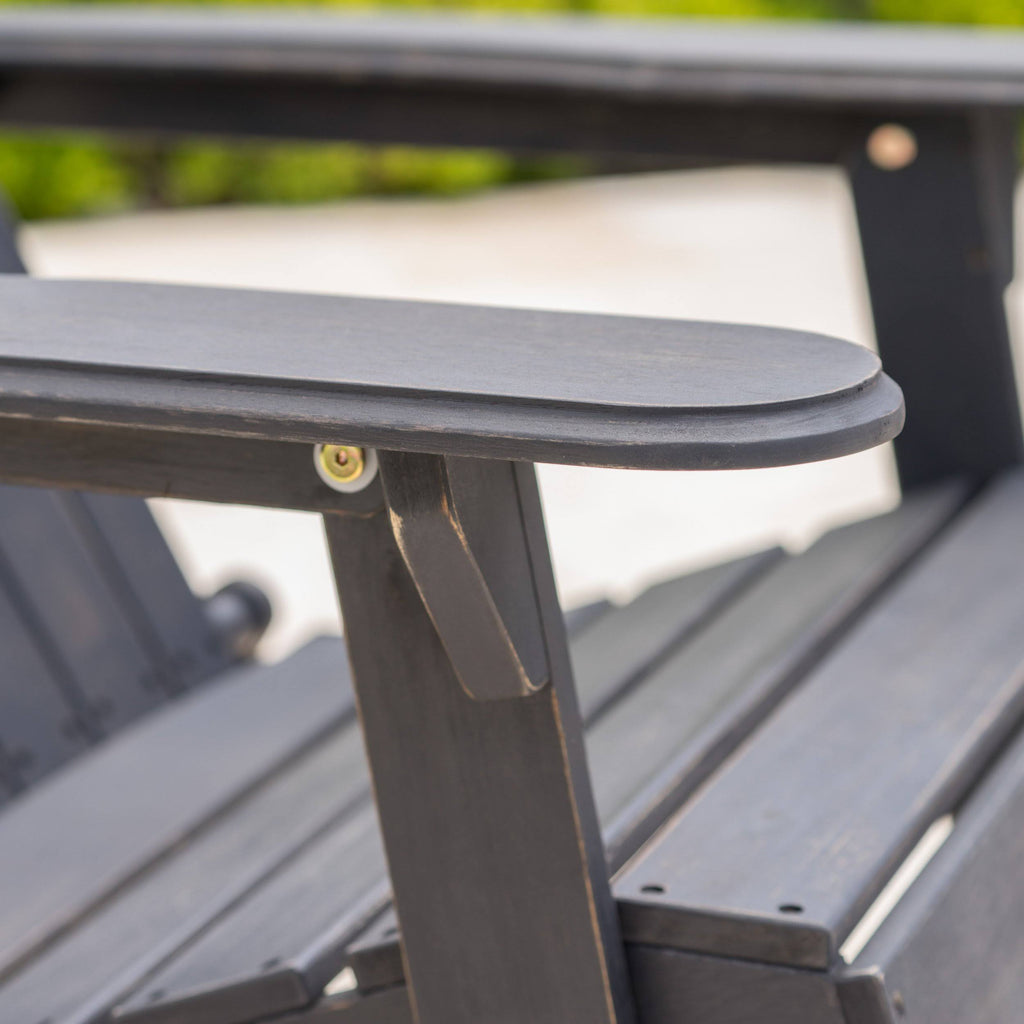 Dark Gray Acacia Wood Folding Adirondack Chair J674