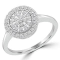 0.25 CTW Round Diamond Halo Cluster Engagement Ring in 10K White Gold L68814