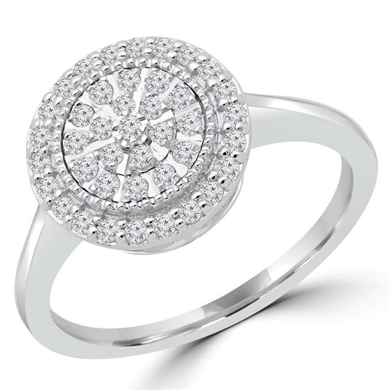0.25 CTW Round Diamond Halo Cluster Engagement Ring in 10K White Gold L68814