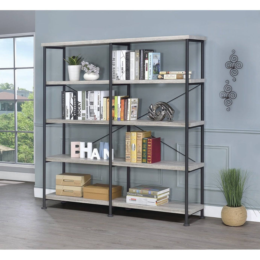 Antique Nutmeg Double-Wide Bookcase K6614